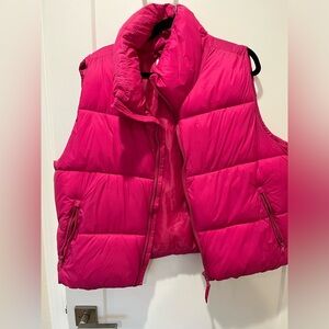 Pink puff vest